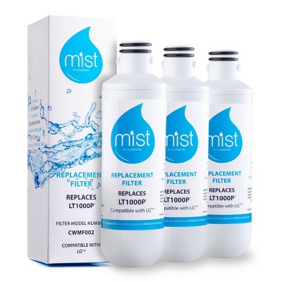 Mist Replacement Refrigerator Water Filter for LG LT1000P, MDJ64844601, Kenmore 46-9980 (3pk)