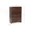 LuxenHome Modern Walnut Finish 5-Drawer Chest, Engineered Wood Storage Dresser with Rounded Corners Brown - 4 of 4