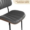 Modern Dining Chairs Set 2 Solid Wood Backrest Upholstered Pu Leather Dining Chairs - 4 of 4