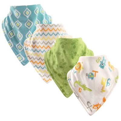 Luvable Friends Baby Girl Cotton Bandana Bibs 4pk, Abc, One Size