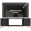 HDZNVF 70 Inch TV Stand, Heavy Duty Wood Media Entertainment Center Console with Cabinet Storage and Open Shelves - 4 of 4
