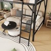 Full Size Metal Loft Bed with Ladder and Storage Shelves - 4 of 4