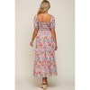 PinkBlush Blue Floral Smocked Square Neck Tiered Maternity Maxi Dress - 4 of 4