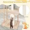 Tangkula 50" Tall Solid Wood Cat Tree w/ Oak Frame & Beech Post Scratching Board & Posts - 4 of 4
