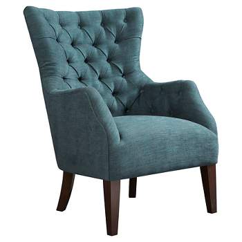 Lilith Button Tufted Wing Chair - Teal