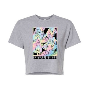 Women's - Disney - Royal Vibes Princess Group Cropped Graphic T-Shirt - 1 of 4