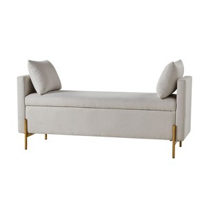 Arrigo Upholstered Flip Top Storage Bench with Arms ART OF LIVING DESIGNS - 1 of 4
