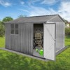 NicBex 10ftx8ft Outdoor Garden Shed Large Metal Storage Sheds with Hinged Door and Window for All Your Garden Needs, Gray - 3 of 4