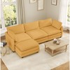Hyleory Cozy Corduroy L-Shaped Sectional Sofa with Movable Ottoman - Soft Touch, Space-Saving Design - 2 of 4