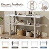Okak 54IN Retro Narrow Console Table, Entryway Table with Open Shelf and Marble-Effect Tabletop, Hallway Table for Living Room, Foyer - 4 of 4