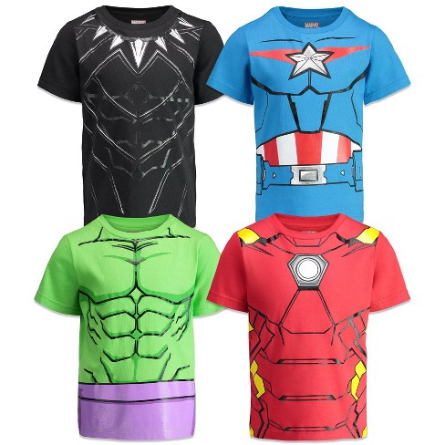 Marvel Avengers Captain America Black Panther Iron Man Sleeve Graphic T-shirt : Target