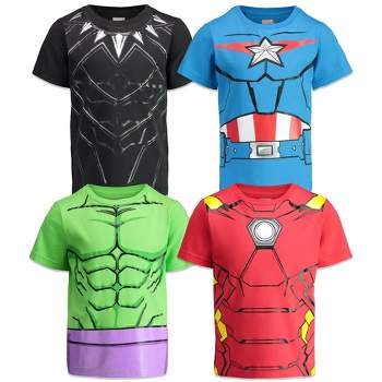 Marvel Avengers Captain America Black Panther Iron Man Short Sleeve Graphic T-Shirt