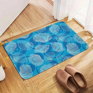 Shells And Waves Bathroom Rugs Winter Bath Mat Absorbent Non Slip Bathroom Mat Christmas Soft Floor Carpet 16x20 Inches - 1 of 1