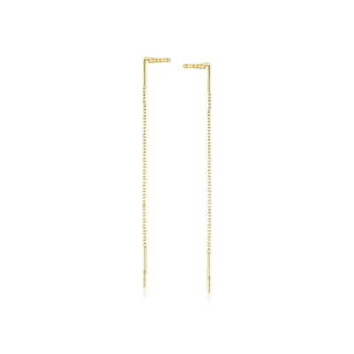 Ross-Simons 10kt Yellow Gold Beaded Threader Earrings