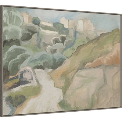 Afternoon Forest Hike Sage and Emerald Canvas Landscape Print