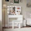 Okak Vanity Desk with Mirror and Stool,Makeup Vanity with LED Power Strip,Modern Dressing Table with 5 Drawers for Bedroom, White - 4 of 4