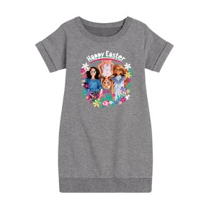 - Barbie - Easter Graphic Short Sleeve Fleece Dress - 1 of 3