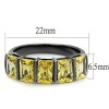 Slickblue Women's Ring, Light Black, Five Topaz CZ Stones, Oblong Row Design, IP Gun Finish, Stainless Steel, Sizes 5–10 - 2 of 4