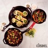 Cuisinel Cast Iron Skillet Set - 12", 10", 8" Pre-Seasoned Fry Pans with Silicone Handle Grips, Oven, Grill, Stovetop, BBQ, Campfire, Induction Safe - 4 of 4