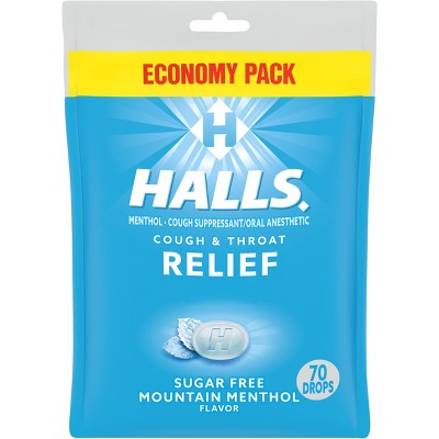 Halls Sugar Free Cough Drops Mountain Menthol 70ct Target