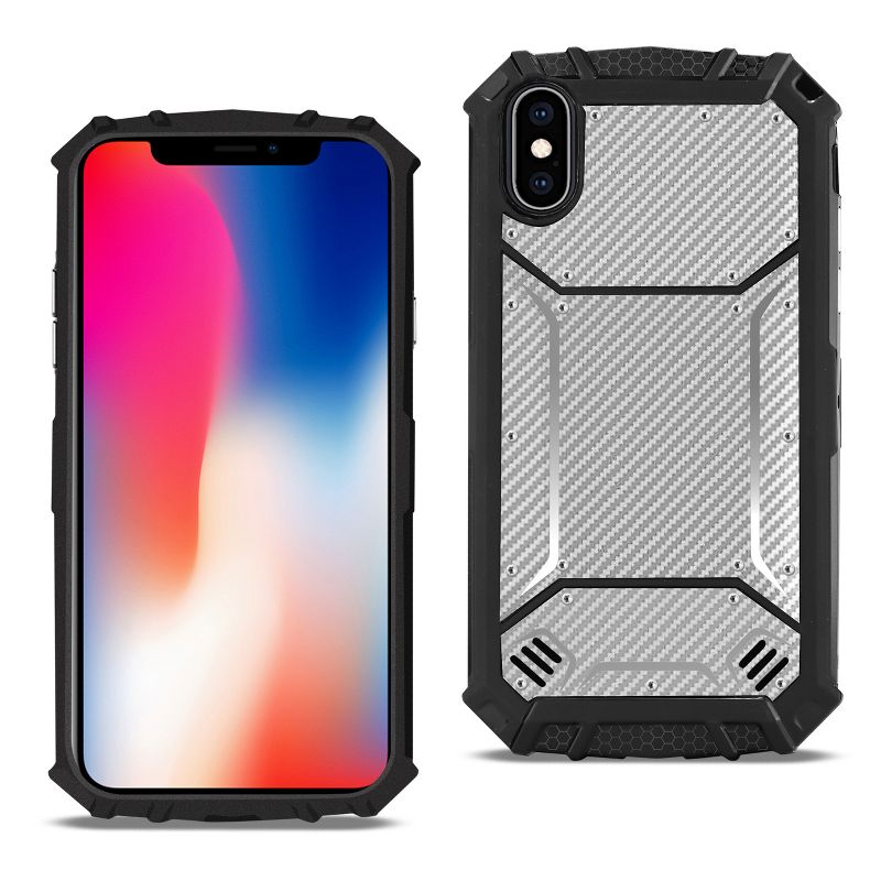Reiko Apple iPhone X Carbon Fiber Hard-Shell Case in Gray, 1 of 5