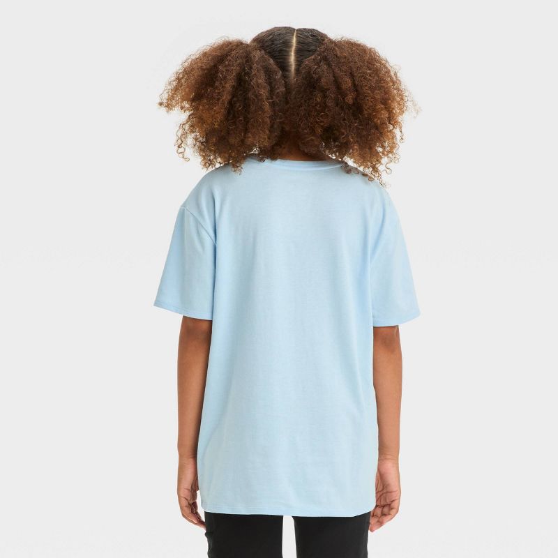 Girls' Short Sleeve Oversized Americana Snoopy Graphic T-Shirt - art class™ Light Blue, 4 of 5