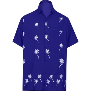 LA LEELA Men's Hawaiian Shirt Fashion Button Down Short Sleeves Holidays Aloha Party Casual Tops Summer Beaches Shirts for Mens - 1 of 4