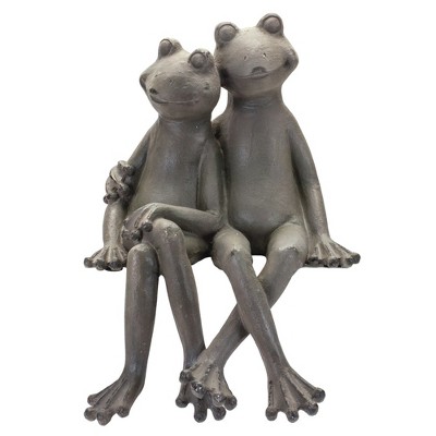 Melrose Stone Frog Couple Garden Statue