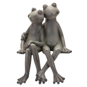 Melrose Stone Frog Couple Garden Statue - 1 of 2