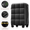 Gulches Luggage Sets 4 Piece, 20" with USB Port, ABS Durable Suitcase with Travel Bag,  Cup Holder, ABS Hard Shell Luggage with Wheels, Black+Brown - 2 of 4