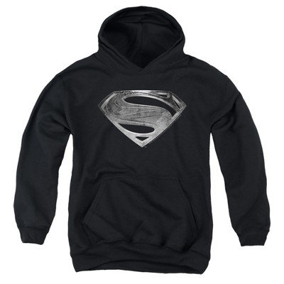 Boys’ Justice League Movie Superman Symbol Black Suit Hooded Sweatshirt