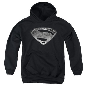 Boys’ Justice League Movie Superman Symbol Black Suit Hooded Sweatshirt - 1 of 4