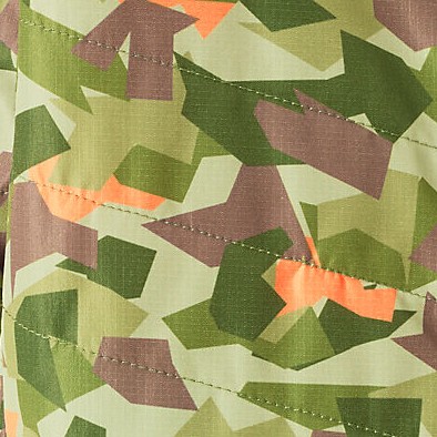 green orange geometric print