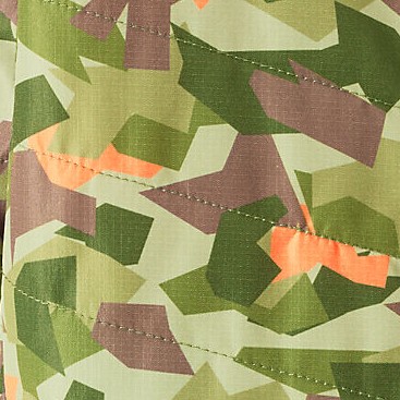 green orange geometric print