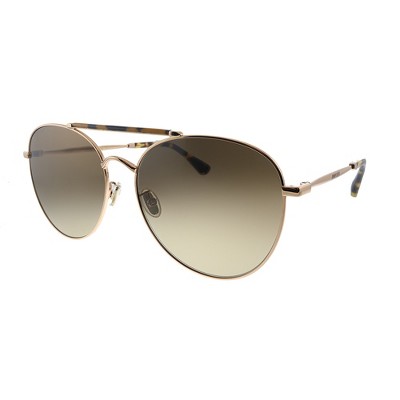 Jimmy Choo Abbie/G/S 06J Womens Aviator Sunglasses Gold Havana 61mm