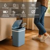 SEVOBAL Indoor Trash Cans 12L Garbage Can Kitchen Trash Can Automatic Sensor Touch Free Waste Bin for Bathroom Bedroom, Blue, 10.3"*7.8"*14.1" - 3 of 4