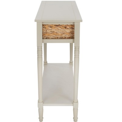 Christa Vintage Grey Wood Console Table with Storage