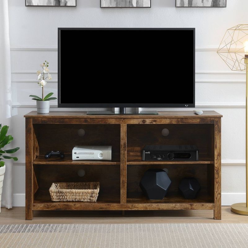 Montana Highboy TV Stand for TVs up to 65&#34;with Shelves Barnwood - Breighton Home, 2 of 5