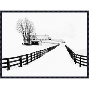 30"x23" Amanti Art Winter Horse Barn by Jasmine Framed Canvas Wall Art - 1 of 4
