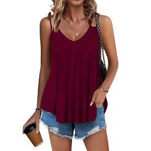 Zeagoo Women's Loose Tank Tops Flowy Backless Camis Tanks Sleeveless Shirts - 1 of 4