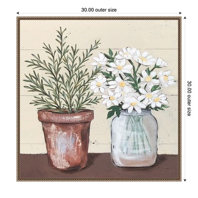 Earth Tones Still Life Canvas Print with Rustic Frame