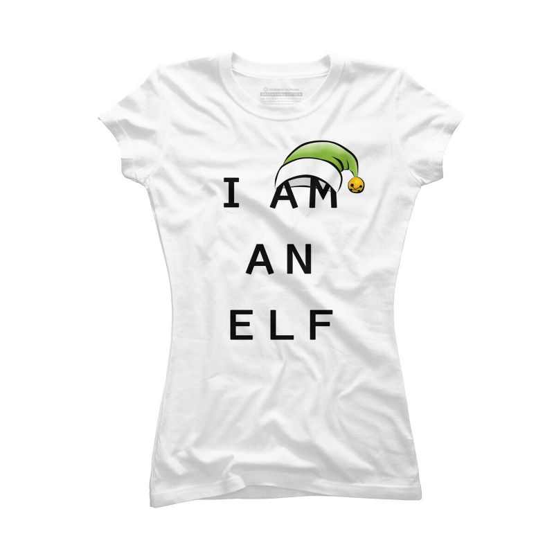 Junior's Design By Humans Christmas Family Print Sets \ I am an elf By Satoshy T-Shirt, 1 of 4
