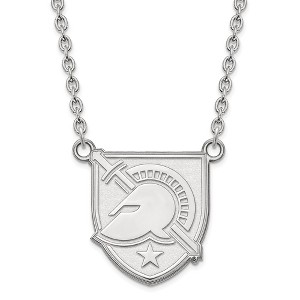 Black Bow Jewelry 14k White Gold U.S. Military Academy Black Knights NCAA Necklace 18 Inch - 1 of 4