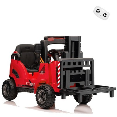 Ride on Forklift Car, 12V Electric Kids Ride On Car with Remote Control, Liftable Fork and Pallet, High/Low Variable Speed