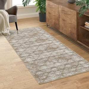 Washable Non-Slip Vintage Hallway Runner: Kitchen Rug with Rubber Backing, Ultra-Thin Carpet for Bedroom, Bathroom - 1 of 4