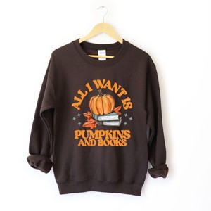Simply Sage Market All I Want Is Pumpkins And Books Sweatshirt - 1 of 4