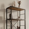 Metal & Wood Bookshelf And Bookcase, 29.52 Inch Wide Shelves 4 Tier Ladder Shelves 110 Lbs/Shelf Vintage Industrial Style Bookcase - 3 of 4