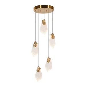LNC Marvinbell Luxury and Glam Teardrop Integrated LED Crystal Kitchen Island  Lights, Gold ,4.3in/14.5in/37.4in - 1 of 4