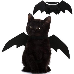 Pet Cat Bat Wings for Halloween Party Decoration, Puppy Collar Leads Cosplay Bat Costume,Cute Puppy Cat Dress Up Accessories - 1 of 4