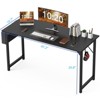 Infurnic Desks Computer Desk with Storage Bag and Headphone Hook, Small Home Office Writing Study Desk, Black, 47 Inches - 3 of 4